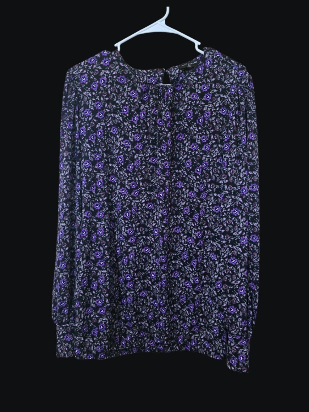 Lane Bryant Women’s Floral Long-Sleeve Blouse - Purple/Black